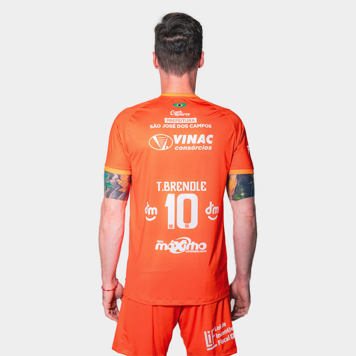 camiseta oficial viapol vôlei são josé - laranja personalizado