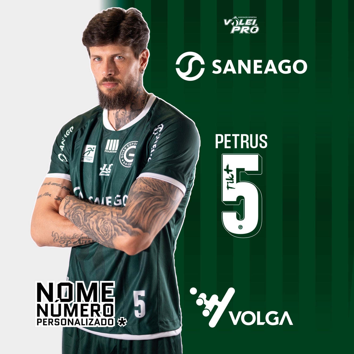 Camisetas Oficiais Saneago Goiás Vôlei 2025 PERSONALIZADO