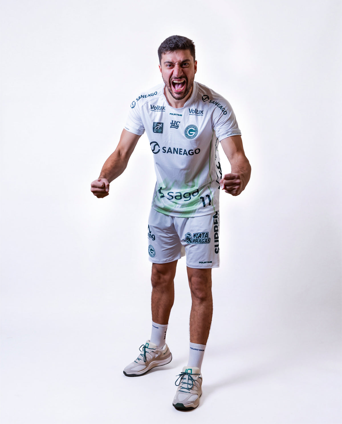 Camiseta Oficial Saneago Goiás Vôlei 2026/2027 Branca