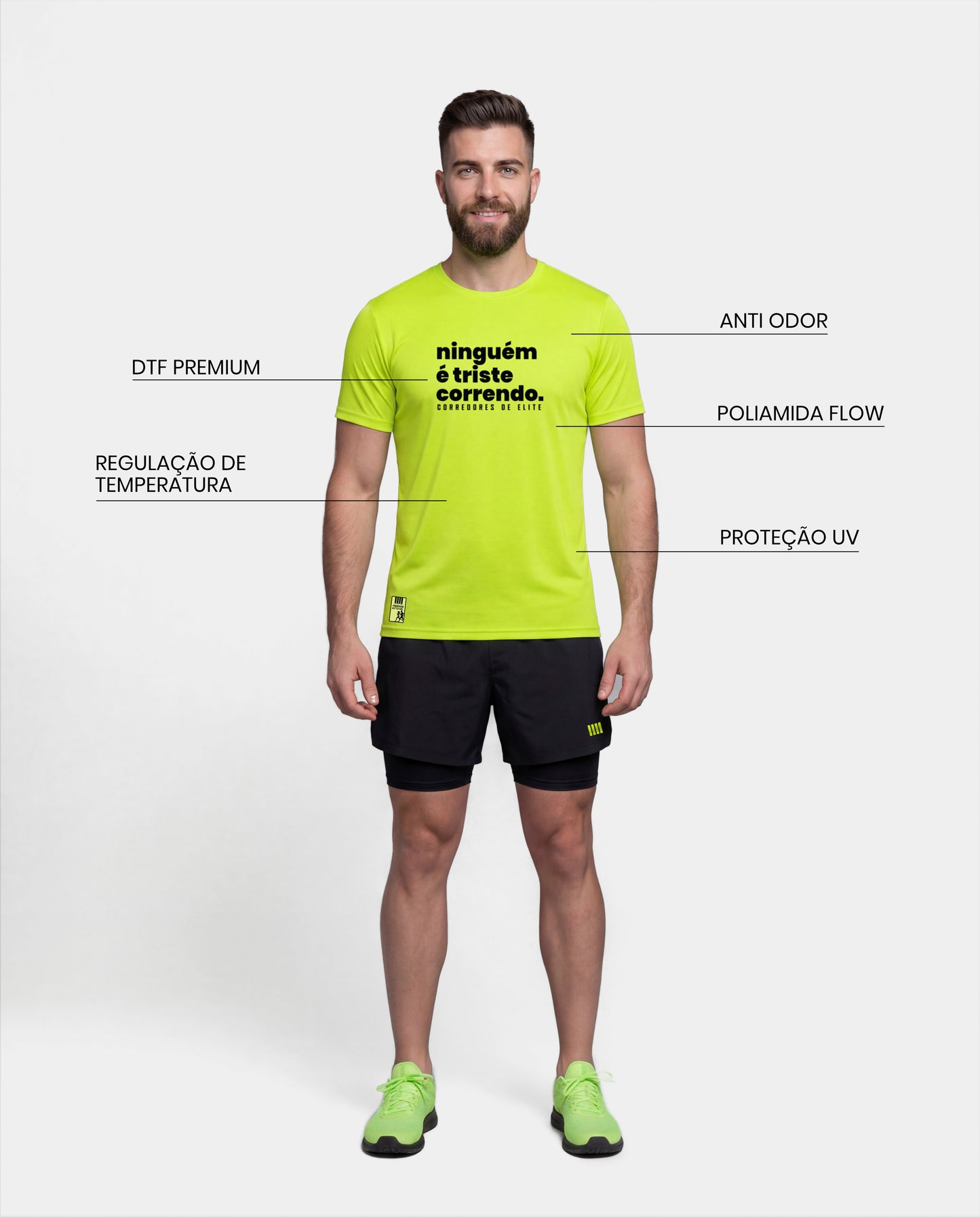 camiseta masculina - ninguem é triste correndo