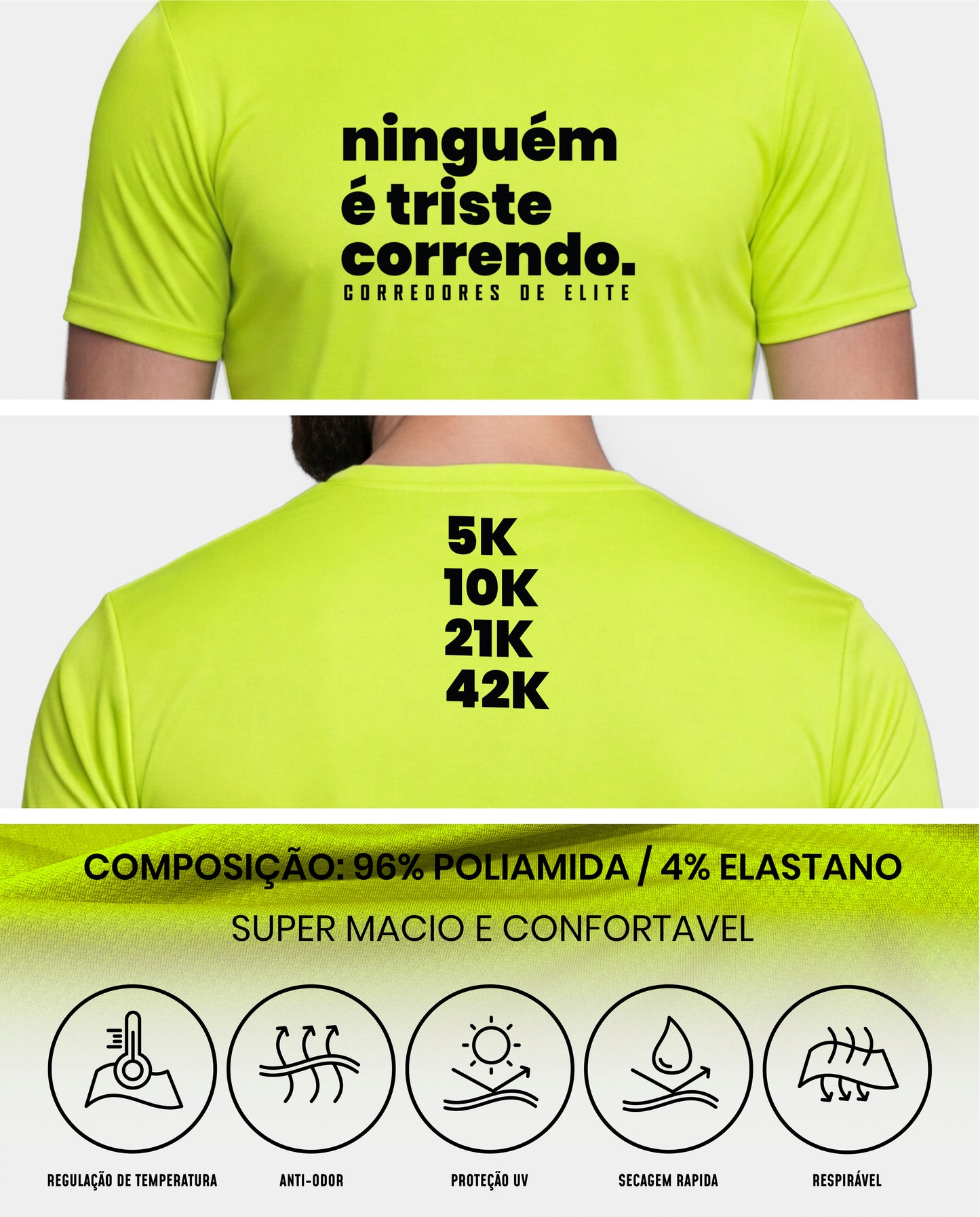 camiseta masculina - ninguem é triste correndo