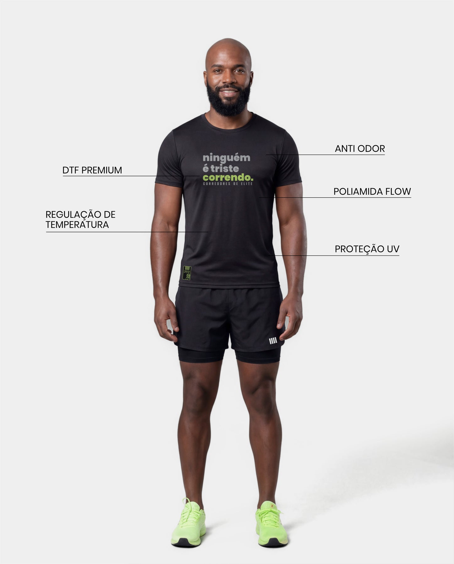camiseta masculina - ninguem é triste correndo