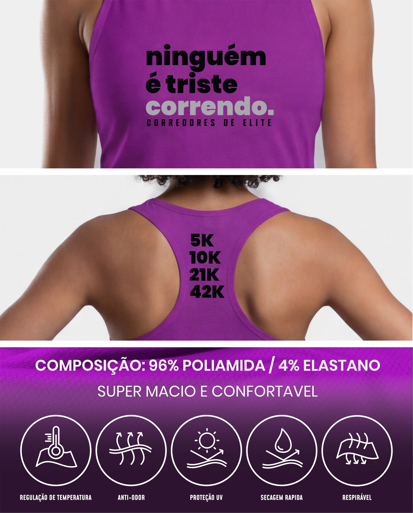 regata raceback feminina - ninguem é triste correndo