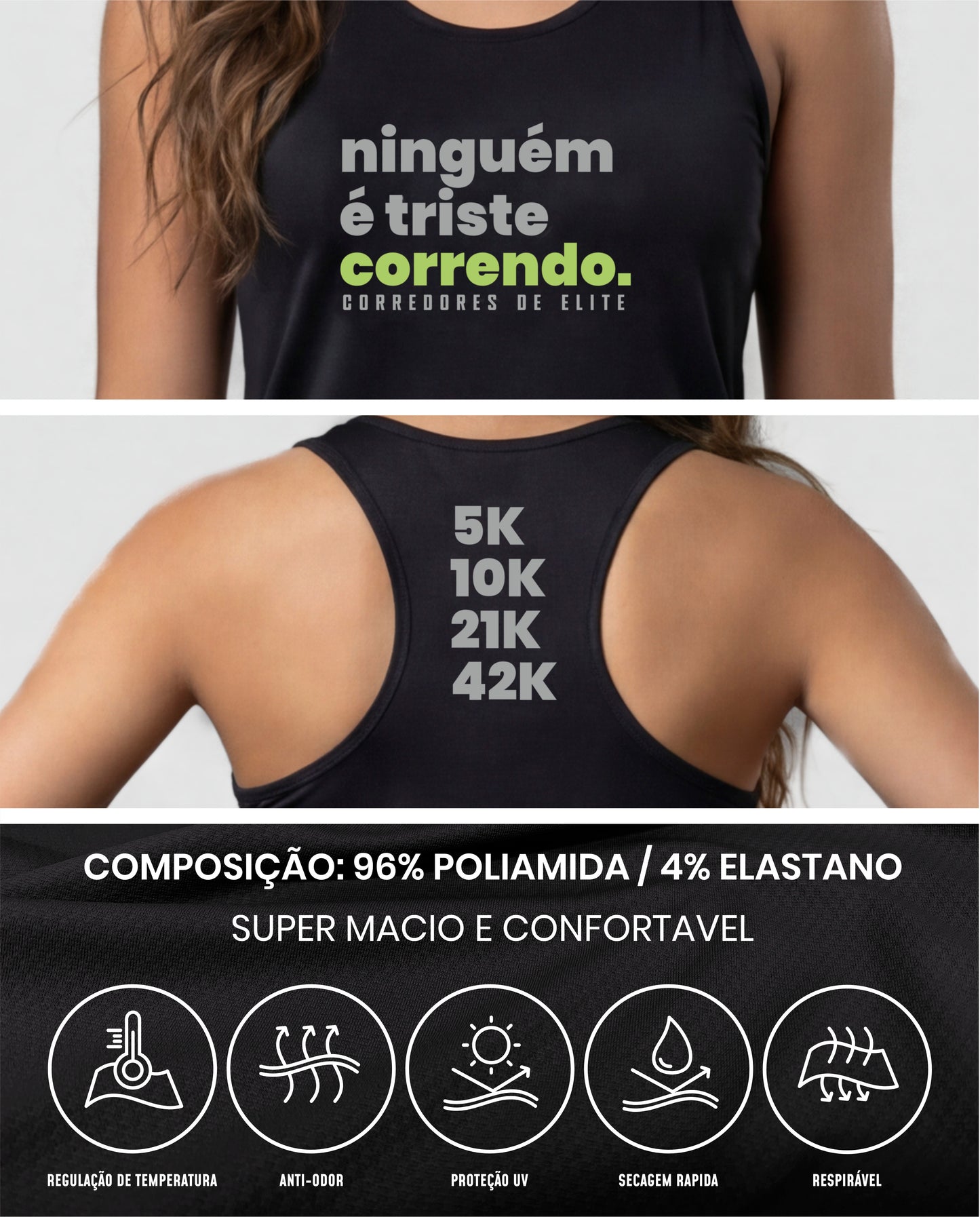 regata raceback feminina - ninguem é triste correndo