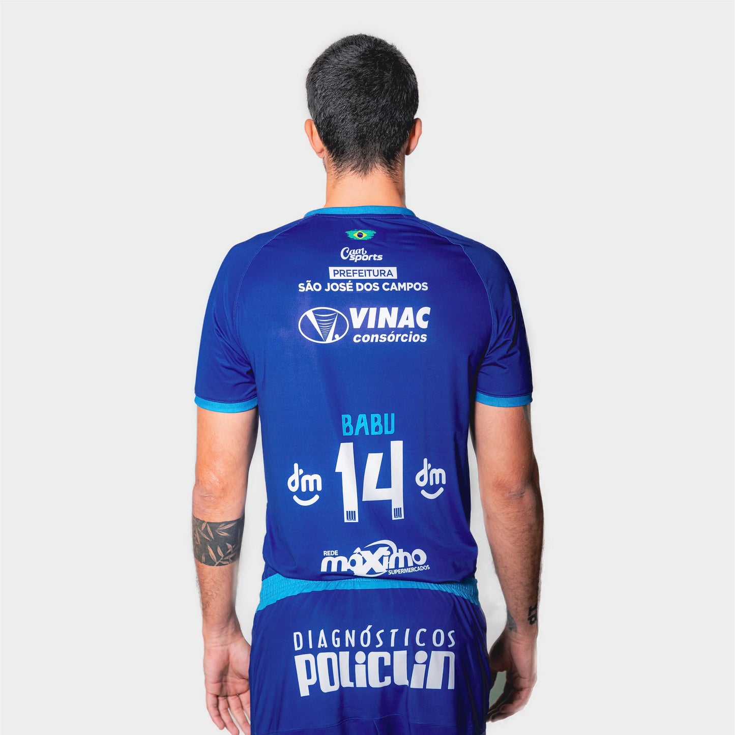 camiseta oficial viapol vôlei são josé - azul personalizado
