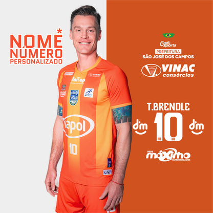Camiseta Oficial Viapol Vôlei São José - LARANJA PERSONALIZADO