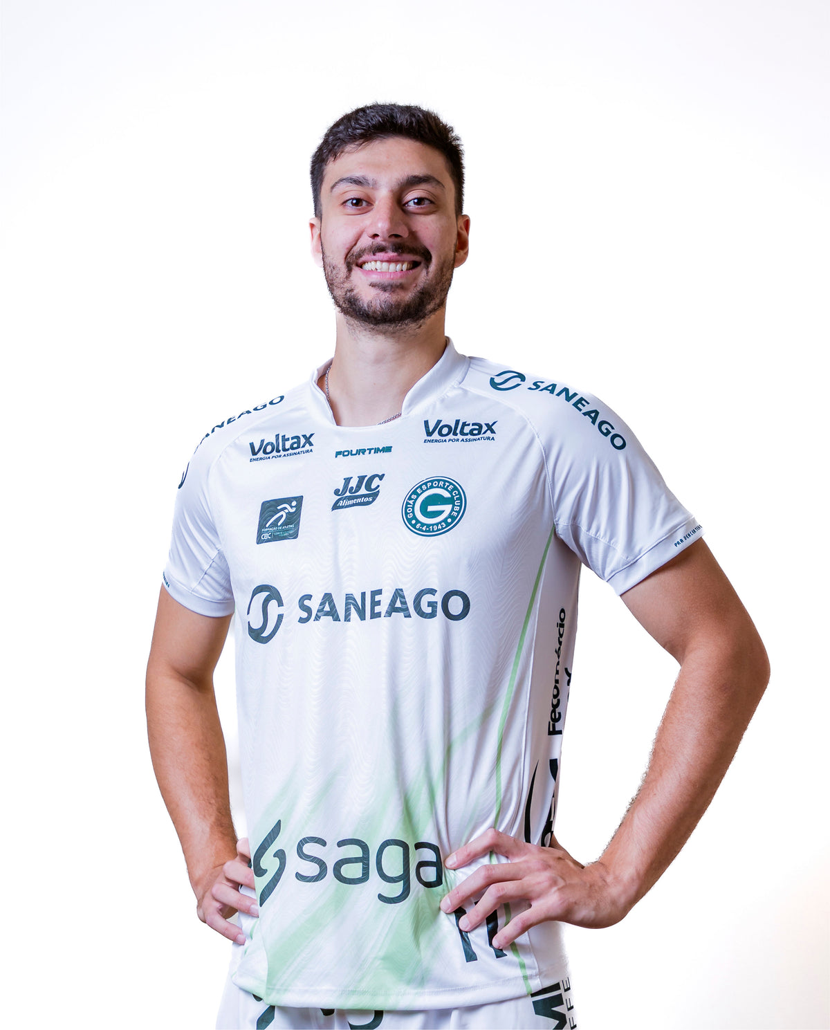 Camiseta Oficial Saneago Goiás Vôlei 2026/2027 Branca