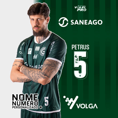 Camiseta Oficial Saneago Goiás Vôlei Verde Personalizado
