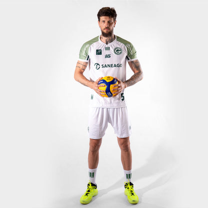Camiseta Oficial Saneago Goiás Vôlei Branca Personalizado